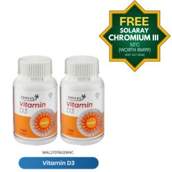 [TP] TRINLEY VITAMIN D3 1000 IU 60s TWINPACK-MAL17076026NC (FREE Solaray Chromium)